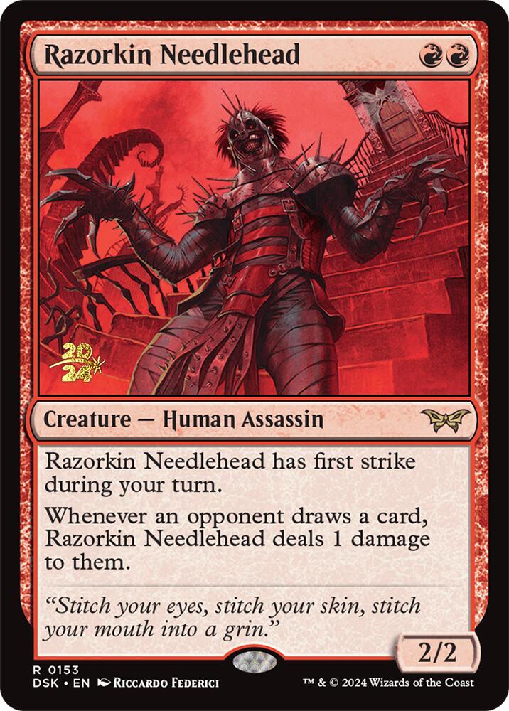 Razorkin Needlehead [Duskmourn: House of Horror Prerelease Promos] Magic: The Gathering