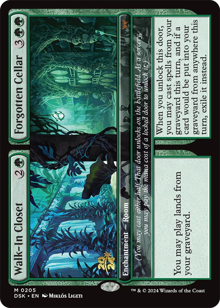 Walk-In Closet // Forgotten Cellar [Duskmourn: House of Horror Prerelease Promos] Magic: The Gathering