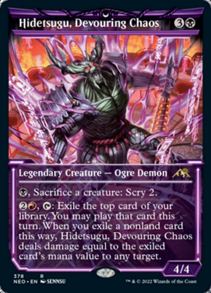 Hidetsugu, Devouring Chaos (Showcase Soft Glow) [Kamigawa: Neon Dynasty] Magic: The Gathering