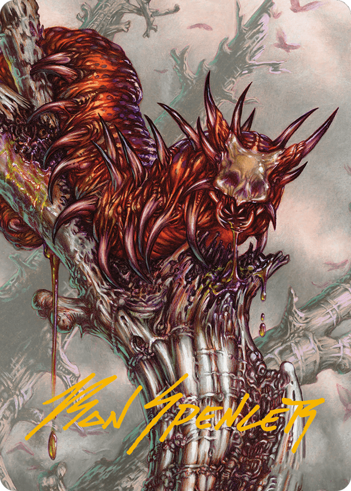 Grist, Voracious Larva Art Card (Gold-Stamped Signature) [Modern Horizons 3 Art Series] Magic: The Gathering
