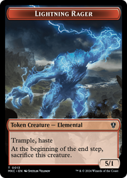 Gold // Lightning Rager Double-Sided Token [Murders at Karlov Manor Commander Tokens] Magic: The Gathering