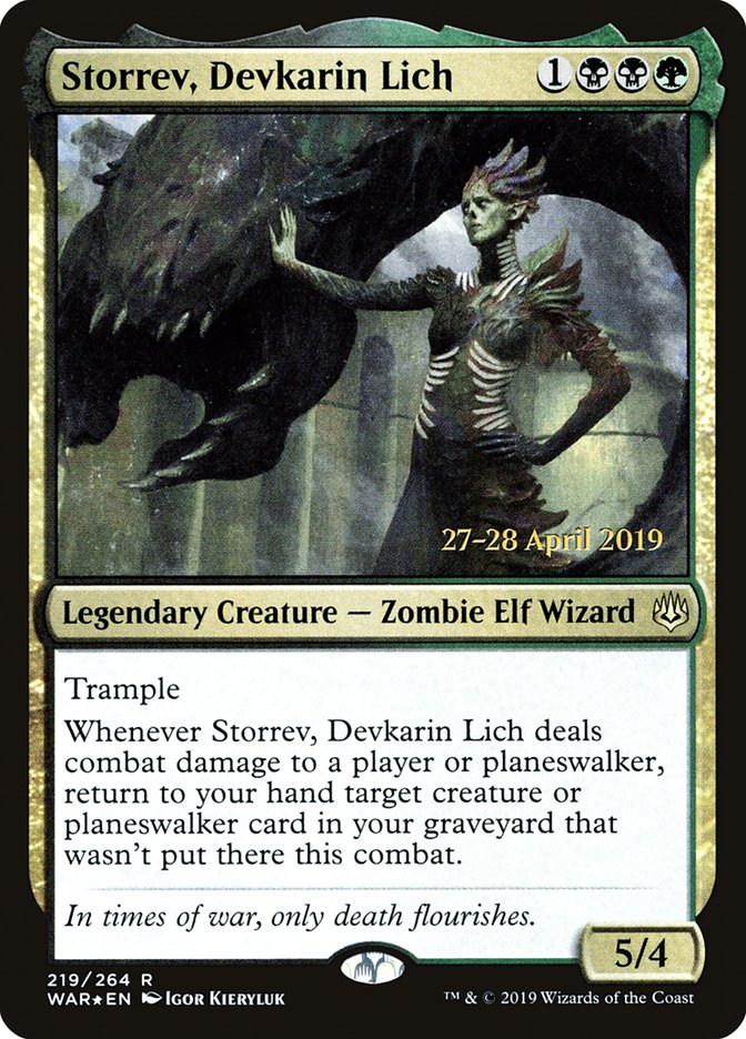 Storrev, Devkarin Lich [War of the Spark Prerelease Promos] Magic: The Gathering