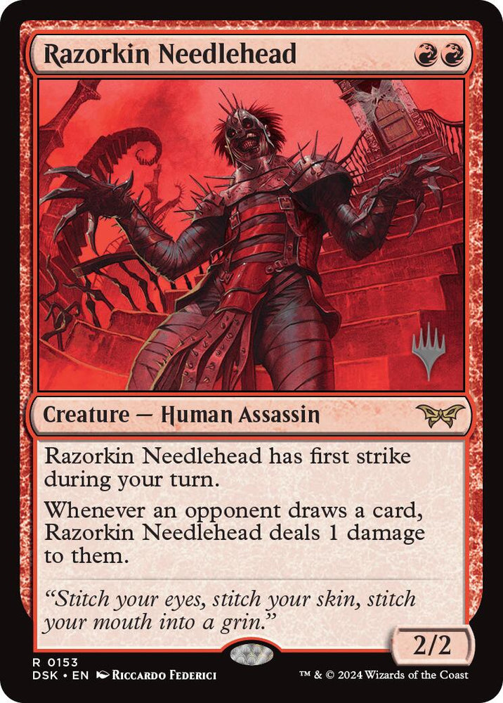 Razorkin Needlehead (Promo Pack) [Duskmourn: House of Horror Promos] Magic: The Gathering