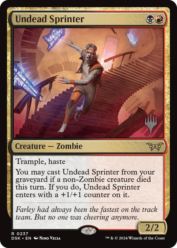 Undead Sprinter (Promo Pack) [Duskmourn: House of Horror Promos] Magic: The Gathering