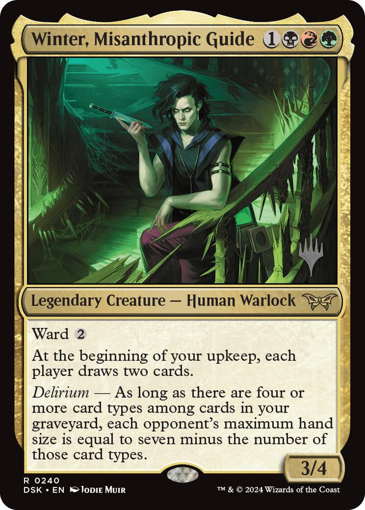 Winter, Misanthropic Guide (Promo Pack) [Duskmourn: House of Horror Promos] Magic: The Gathering