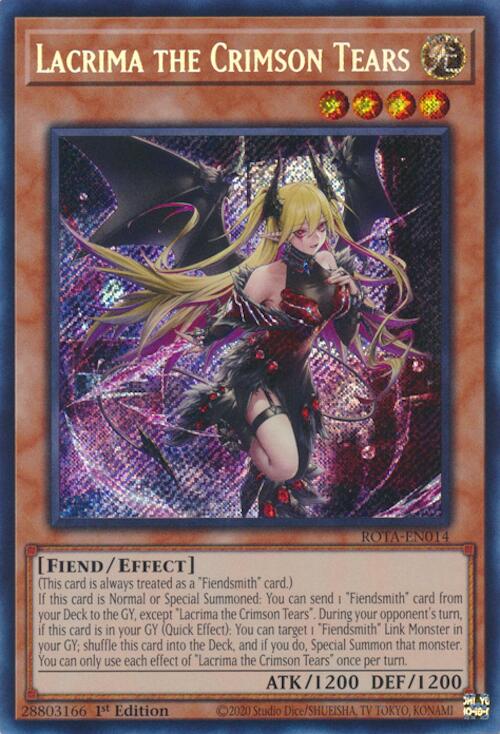 Lacrima the Crimson Tears [ROTA-EN014] Secret Rare - Yugioh Cards For Your TCG Needs!
