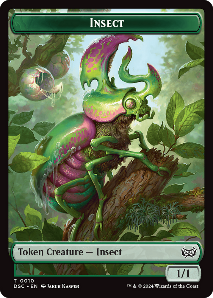 Wurm (0019) // Insect (0010) Double-Sided Token [Duskmourn: House of Horror Commander Tokens] Magic: The Gathering
