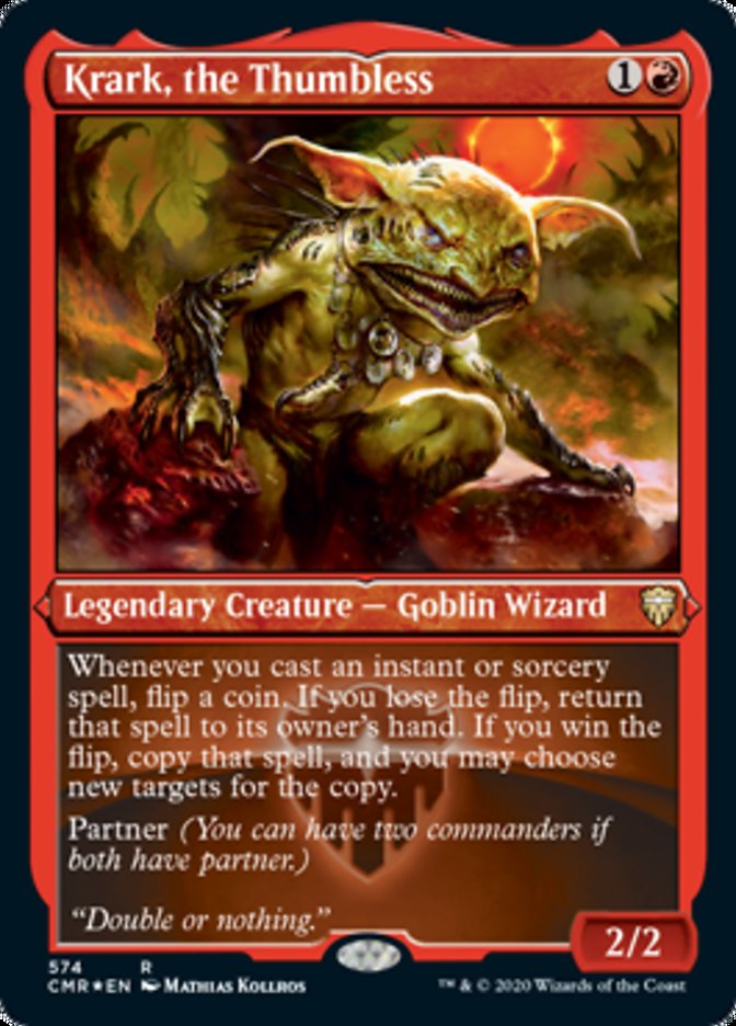 Krark, the Thumbless (Etched) [Commander Legends] Magic: The Gathering