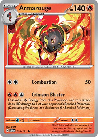 Armarouge (034/191) [Scarlet & Violet: Surging Sparks] - Pokemon Cards For Your TCG Needs!