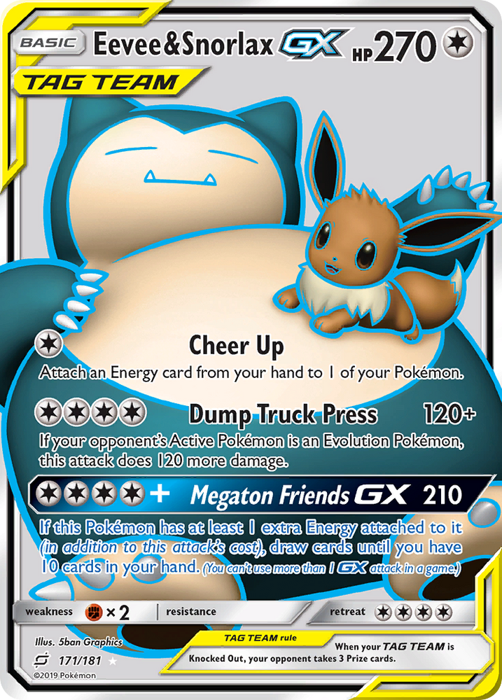 Eevee & Snorlax GX (171/181) [Sun & Moon: Team Up] Pokémon