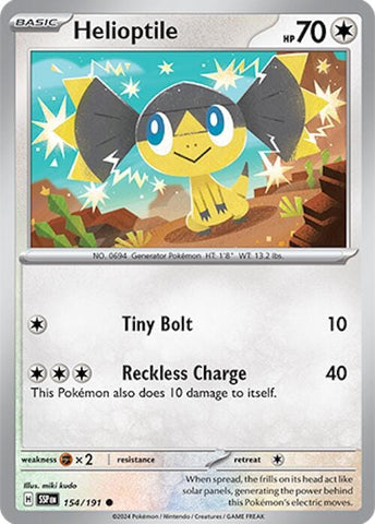 Helioptile (154/191) [Scarlet & Violet: Surging Sparks] - Pokemon Cards For Your TCG Needs!