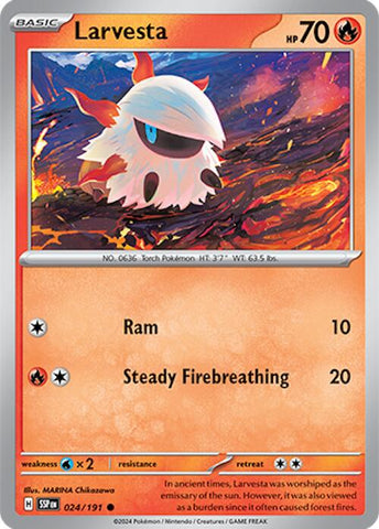 Larvesta (024/191) [Scarlet & Violet: Surging Sparks] - Pokemon Cards For Your TCG Needs!
