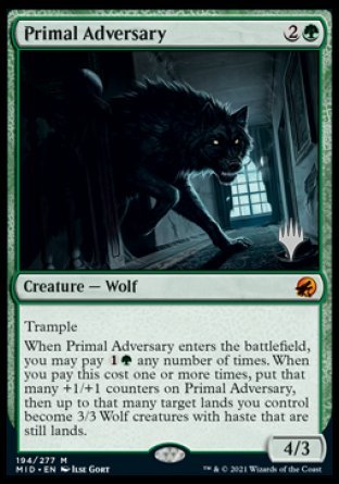 Primal Adversary (Promo Pack) [Innistrad: Midnight Hunt Promos] Magic: The Gathering