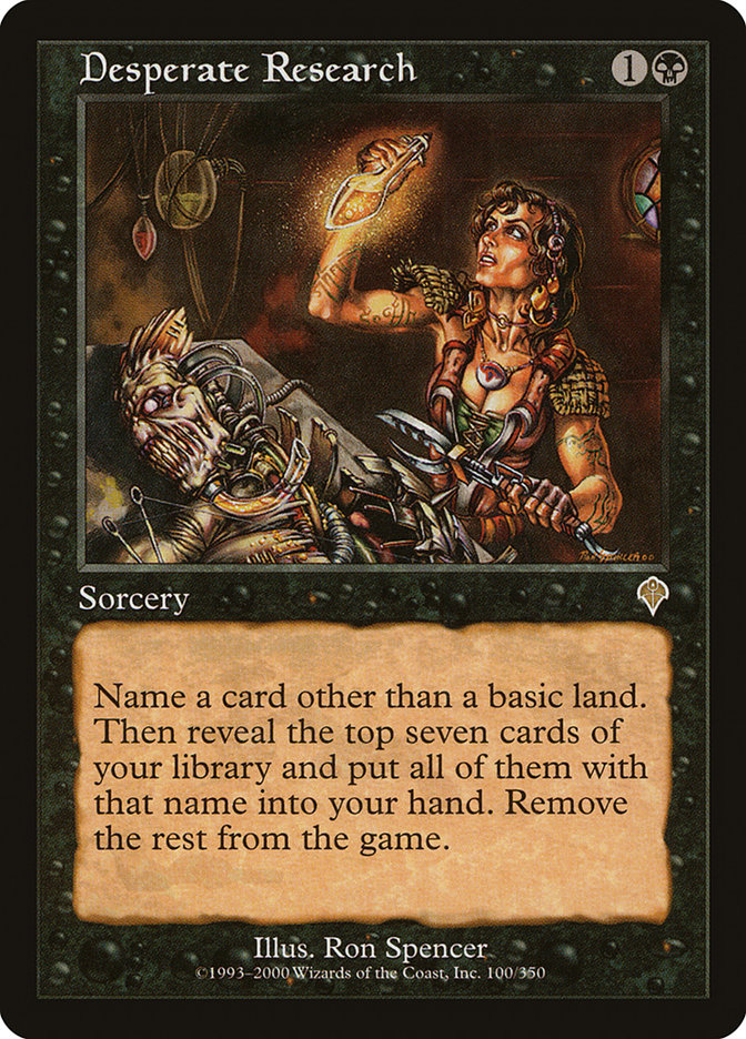 Desperate Research [Invasion] Magic: The Gathering