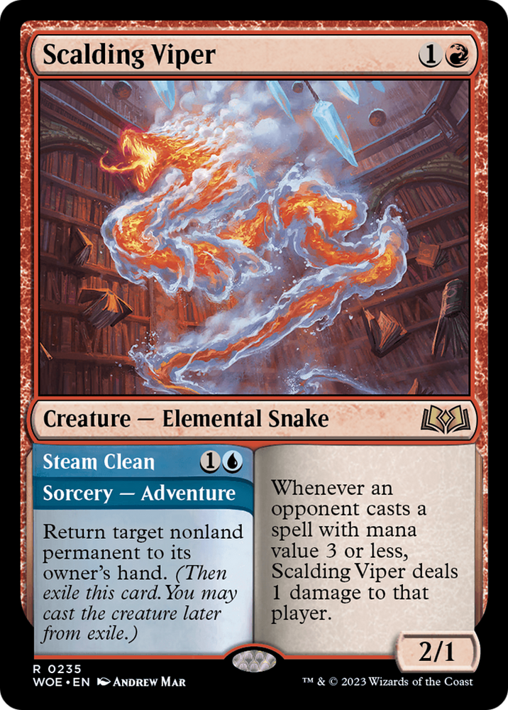 Scalding Viper // Steam Clean [Wilds of Eldraine] Magic: The Gathering