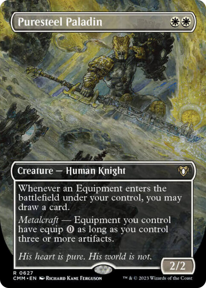 Puresteel Paladin (Borderless Alternate Art) [Commander Masters] Magic: The Gathering