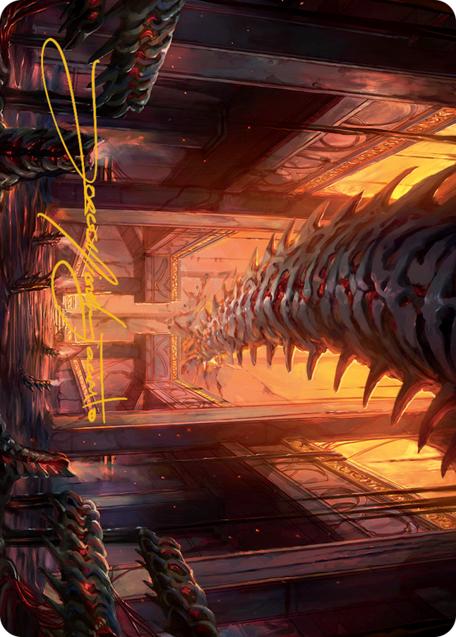 Bloodfell Caves Art Card (Gold-Stamped Signature) [March of the Machine Art Series] Magic: The Gathering