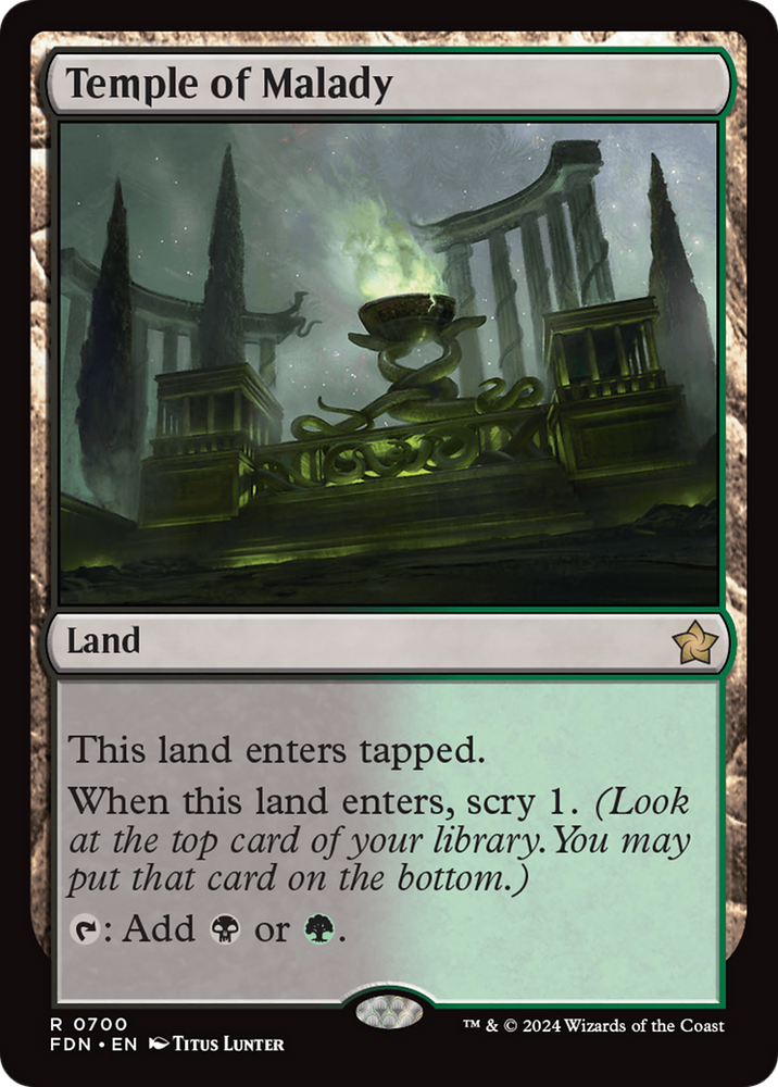 Temple of Malady [Foundations] Magic: The Gathering
