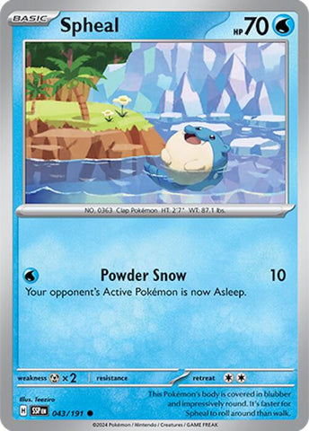 Spheal (043/191) [Scarlet & Violet: Surging Sparks] - Pokemon Cards For Your TCG Needs!