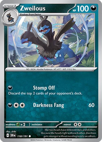Zweilous (118/191) [Scarlet & Violet: Surging Sparks] - Pokemon Cards For Your TCG Needs!