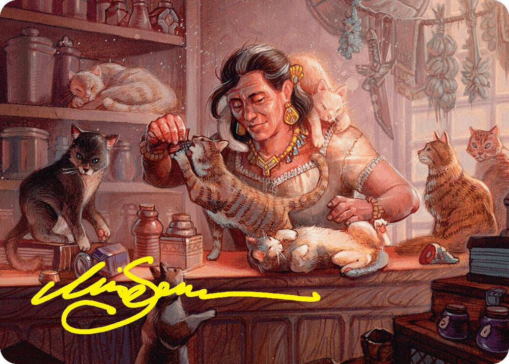 Cat Collector Art Card (1/54) (Gold-Stamped Signature) [Foundations Art Series] Magic: The Gathering
