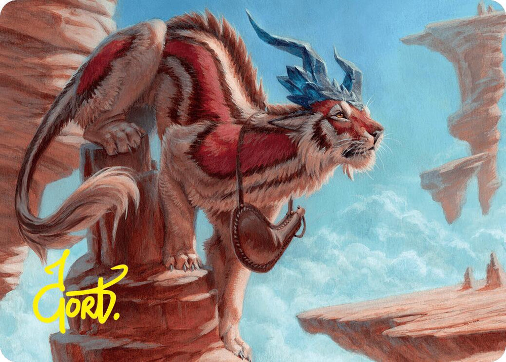 Felidar Savior Art Card (3/54) (Gold-Stamped Signature) [Foundations Art Series] Magic: The Gathering