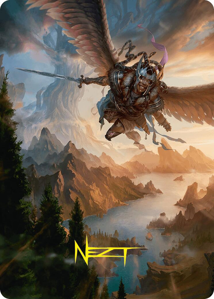 Youthful Valkyrie Art Card (28/54) (Gold-Stamped Signature) [Foundations Art Series] Magic: The Gathering