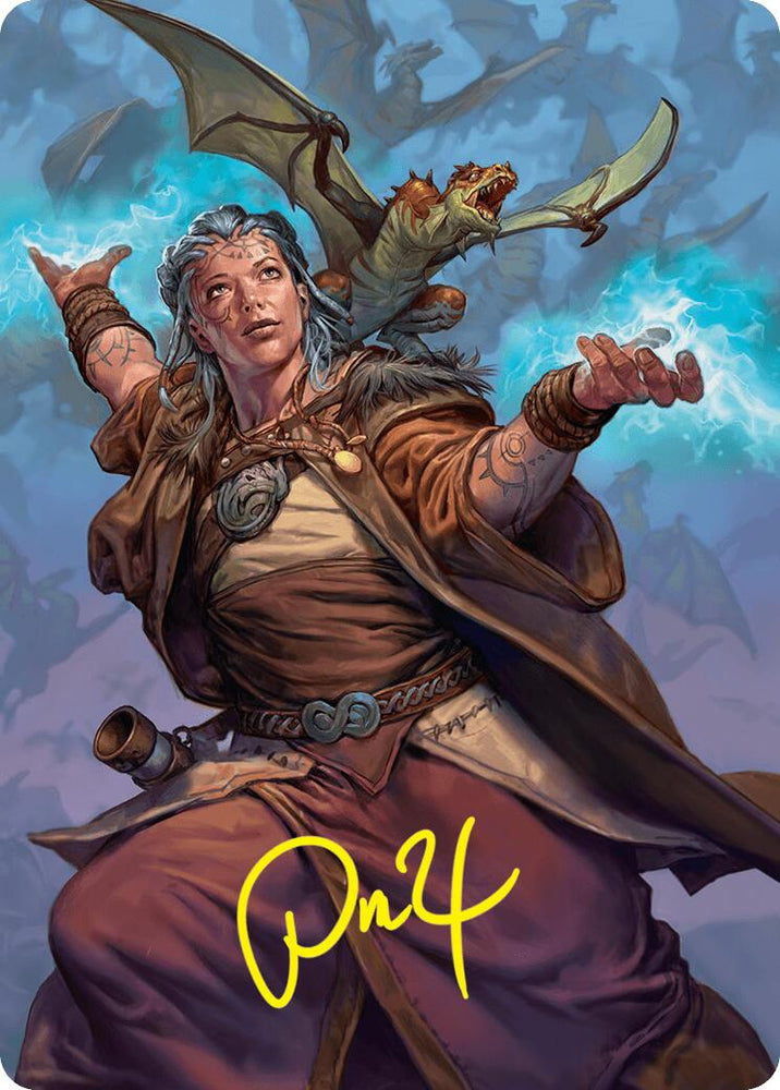 Drake Hatcher 2 Art Card (29/54) (Gold-Stamped Signature) [Foundations Art Series] Magic: The Gathering
