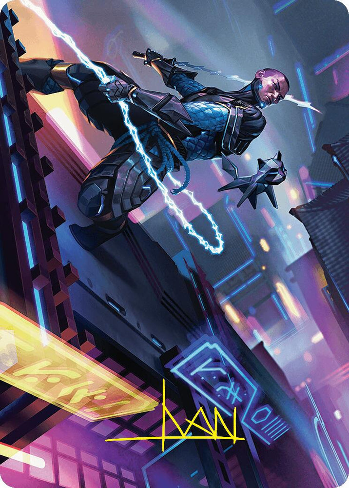 Kaito, Cunning Infiltrator Art Card (51/54) (Gold-Stamped Signature) [Foundations Art Series] Magic: The Gathering
