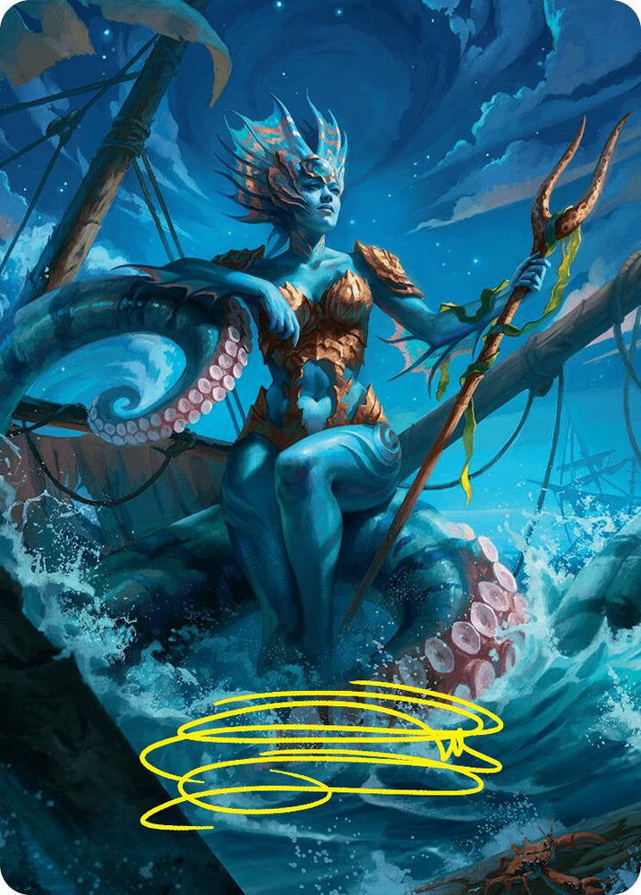 Kiora, the Rising Tide Art Card (30/54) (Gold-Stamped Signature) [Foundations Art Series] Magic: The Gathering