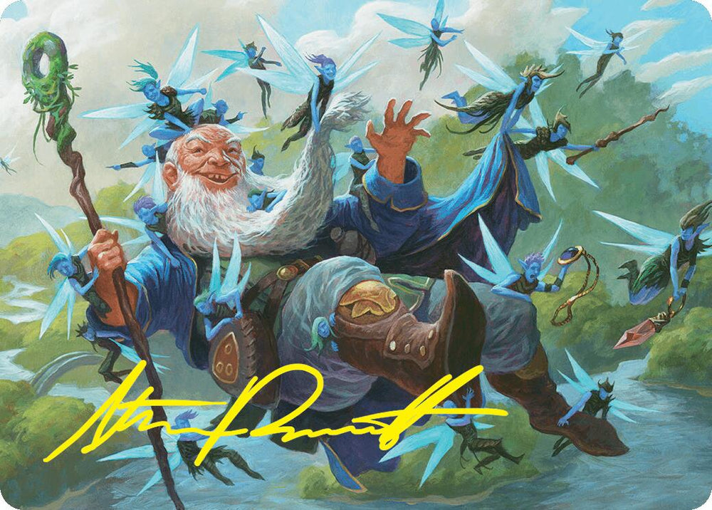 Mischievous Mystic Art Card (7/54) (Gold-Stamped Signature) [Foundations Art Series] Magic: The Gathering