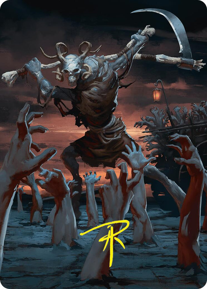 Abyssal Harvester Art Card (34/54) (Gold-Stamped Signature) [Foundations Art Series] Magic: The Gathering