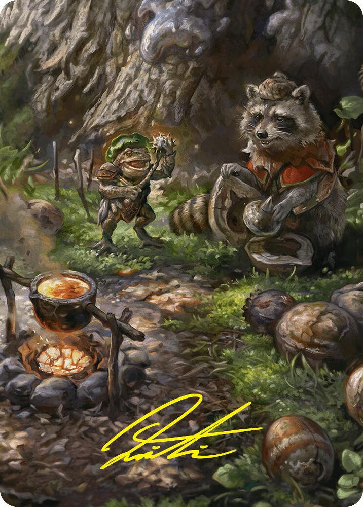 Sylvan Scavenging Art Card (46/54) (Gold-Stamped Signature) [Foundations Art Series] Magic: The Gathering