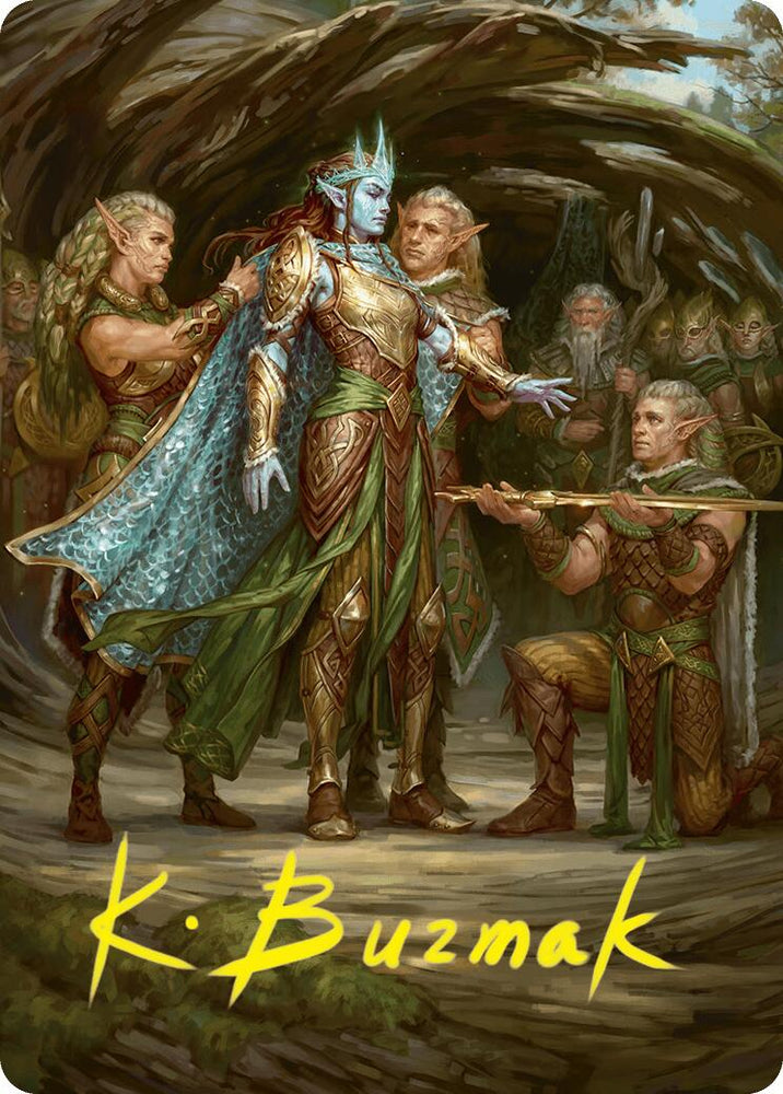 Lathril, Blade of the Elves Art Card (48/54) (Gold-Stamped Signature) [Foundations Art Series] Magic: The Gathering