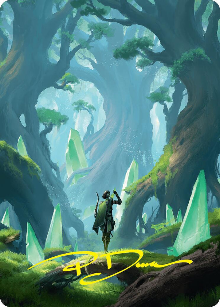 Forest Art Card (25/54) (Gold-Stamped Signature) [Foundations Art Series] Magic: The Gathering