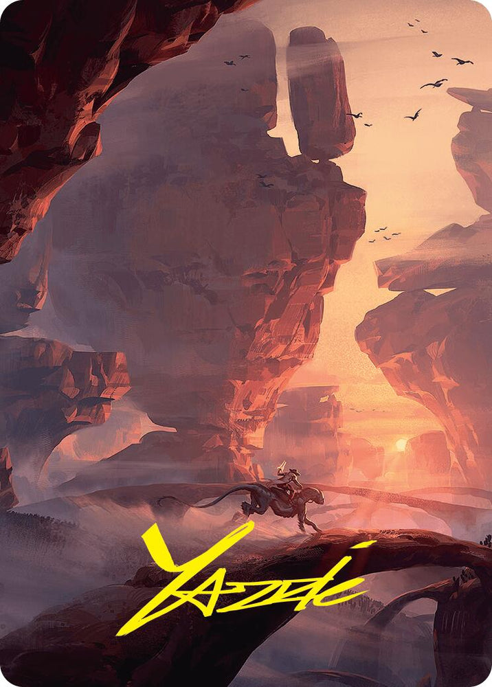Mountain Art Card (24/54) (Gold-Stamped Signature) [Foundations Art Series] Magic: The Gathering