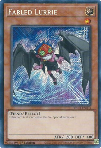 Fabled Lurrie (Secret Rare) [RA03-EN003] - Yugioh Cards For Your TCG Needs!