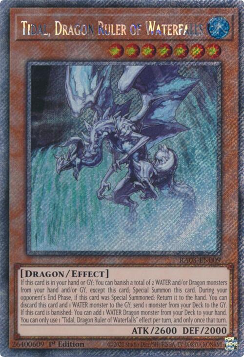 Tidal, Dragon Ruler of Waterfalls (Platinum Secret Rare) [RA03-EN009] Platinum Secret Rare - Yugioh Cards For Your TCG Needs!
