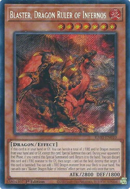 Blaster, Dragon Ruler of Infernos (Secret Rare) [RA03-EN010] - Yugioh Cards For Your TCG Needs!