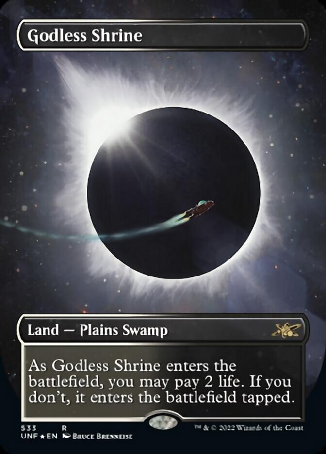 Godless Shrine (Borderless) (Galaxy Foil) [Unfinity] Magic: The Gathering