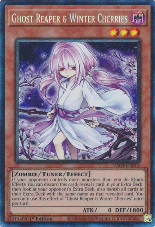 Ghost Reaper & Winter Cherries (Alternate Art) [RA03-EN014] Prismatic Collector's Rare - Yugioh Cards For Your TCG Needs!