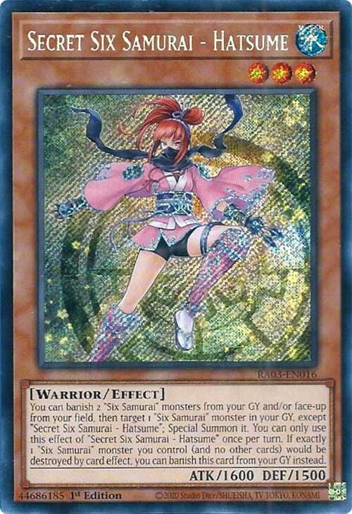 Secret Six Samurai - Hatsume (Secret Rare) [RA03-EN016] - Yugioh Cards For Your TCG Needs!