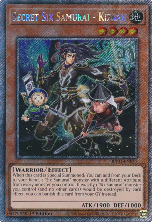 Secret Six Samurai - Kizaru (Platinum Secret Rare) [RA03-EN017] - Yugioh Cards For Your TCG Needs!