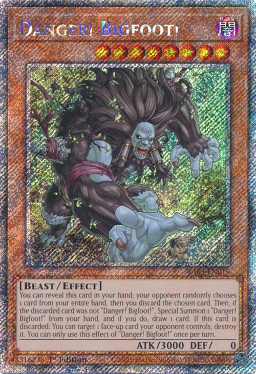 Danger! Bigfoot! (Platinum Secret Rare) [RA03-EN019] Platinum Secret Rare - Yugioh Cards For Your TCG Needs!