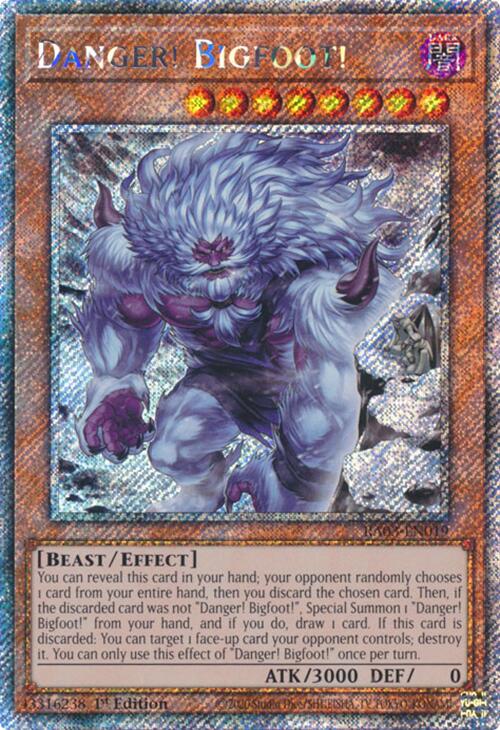 Danger! Bigfoot! (Alternate Art) (Platinum Secret Rare) [RA03-EN019] Platinum Secret Rare - Yugioh Cards For Your TCG Needs!