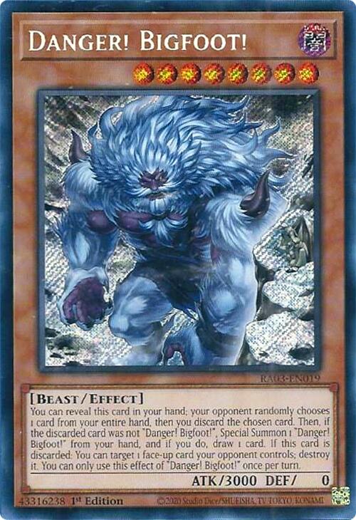 Danger! Bigfoot! (Alternate Art) (Secret Rare) [RA03-EN019] - Yugioh Cards For Your TCG Needs!