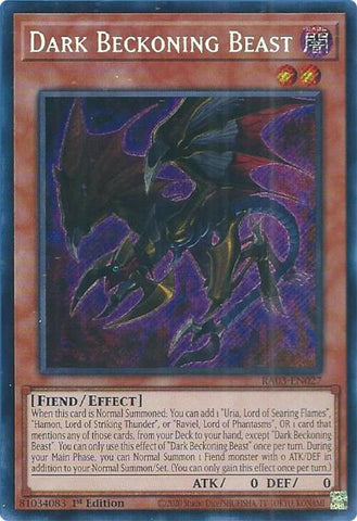 Dark Beckoning Beast (Secret Rare) [RA03-EN027] - Yugioh Cards For Your TCG Needs!