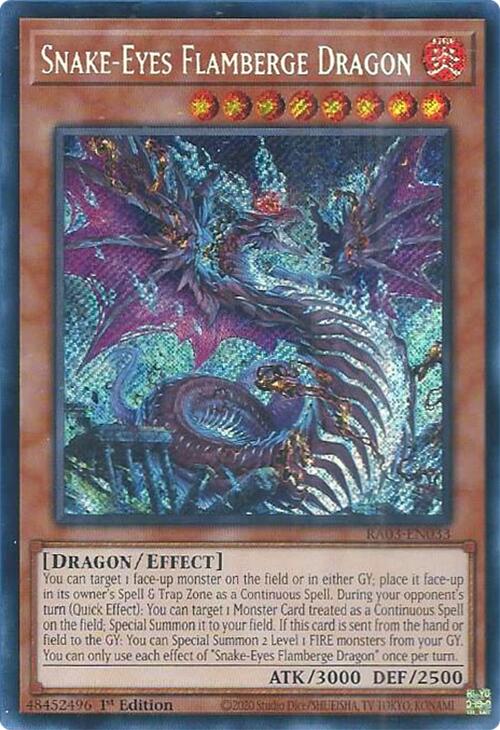 Snake-Eyes Flamberge Dragon (Secret Rare) [RA03-EN033] - Yugioh Cards For Your TCG Needs!