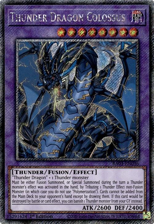 Thunder Dragon Colossus (Platinum Secret Rare) [RA03-EN036] - Yugioh Cards For Your TCG Needs!