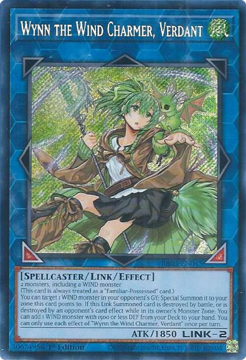 Wynn the Wind Charmer, Verdant [RA03-EN045] Secret Rare - Yugioh Cards For Your TCG Needs!